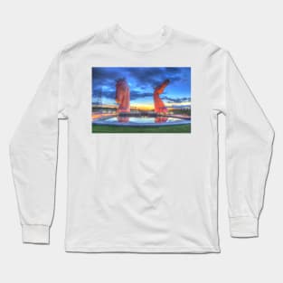 the Kelpies at night , the Helix , Falkirk Long Sleeve T-Shirt